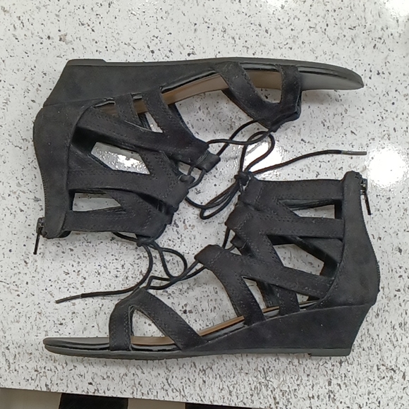 Wedge Ankle Wrap Sandals - Picture 4 of 10
